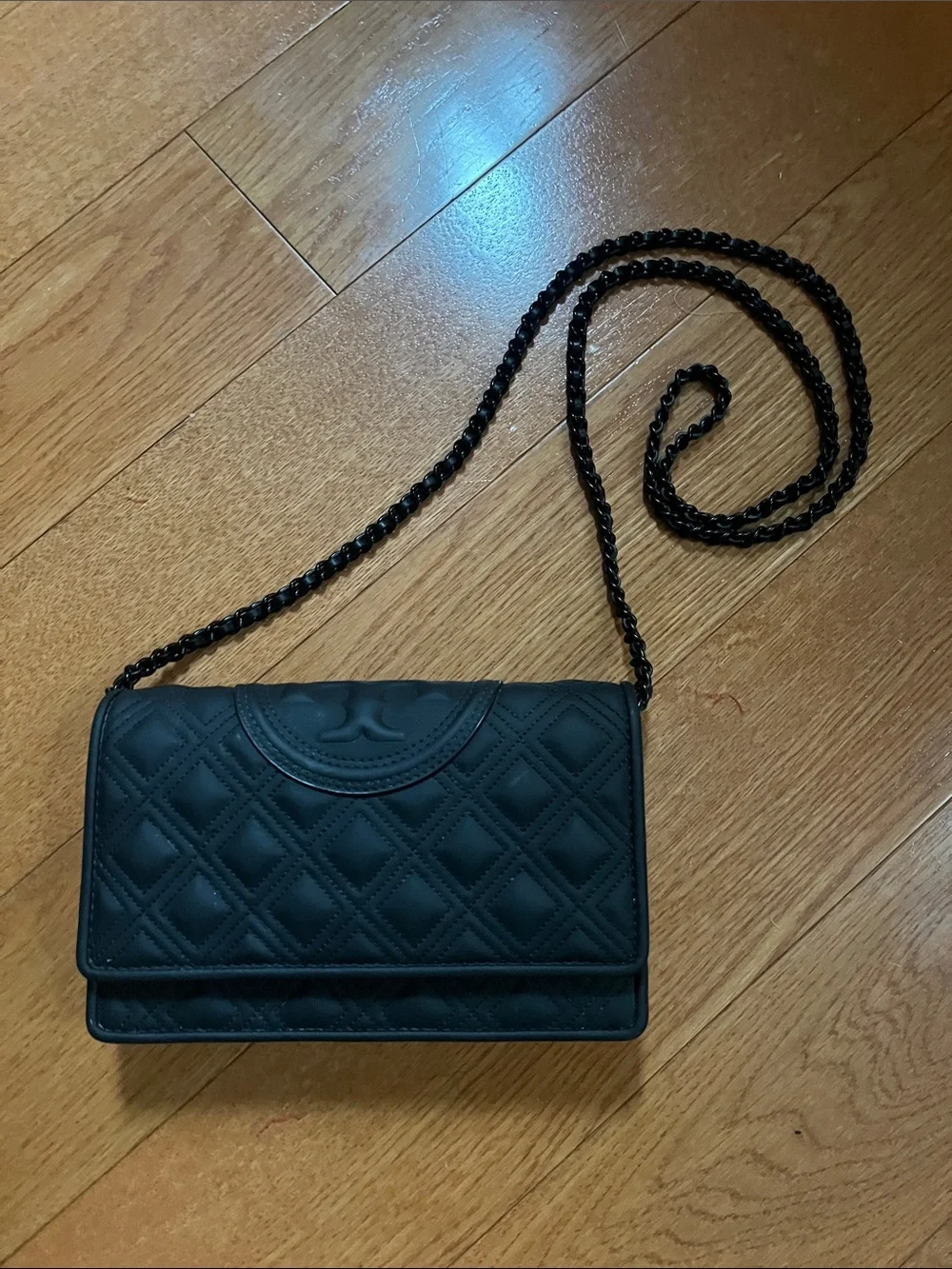 Tory Burch Quilted Leather Black Chain Shoulder Bag